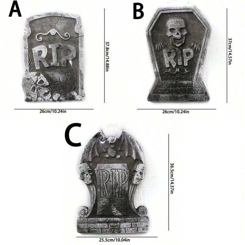 1PC Halloween Foam Tombstone with RIP Letters Scary Graveyard Decoration for Yard Haunted House Party Display Easy Assembly