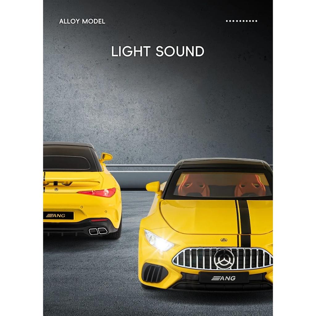 1/24 Mercedes-Benz SL63 Sports Car Alloy Scale Car Model Diecast Metal Sound and Light Collection Children Toy Miniature Car Vehicle