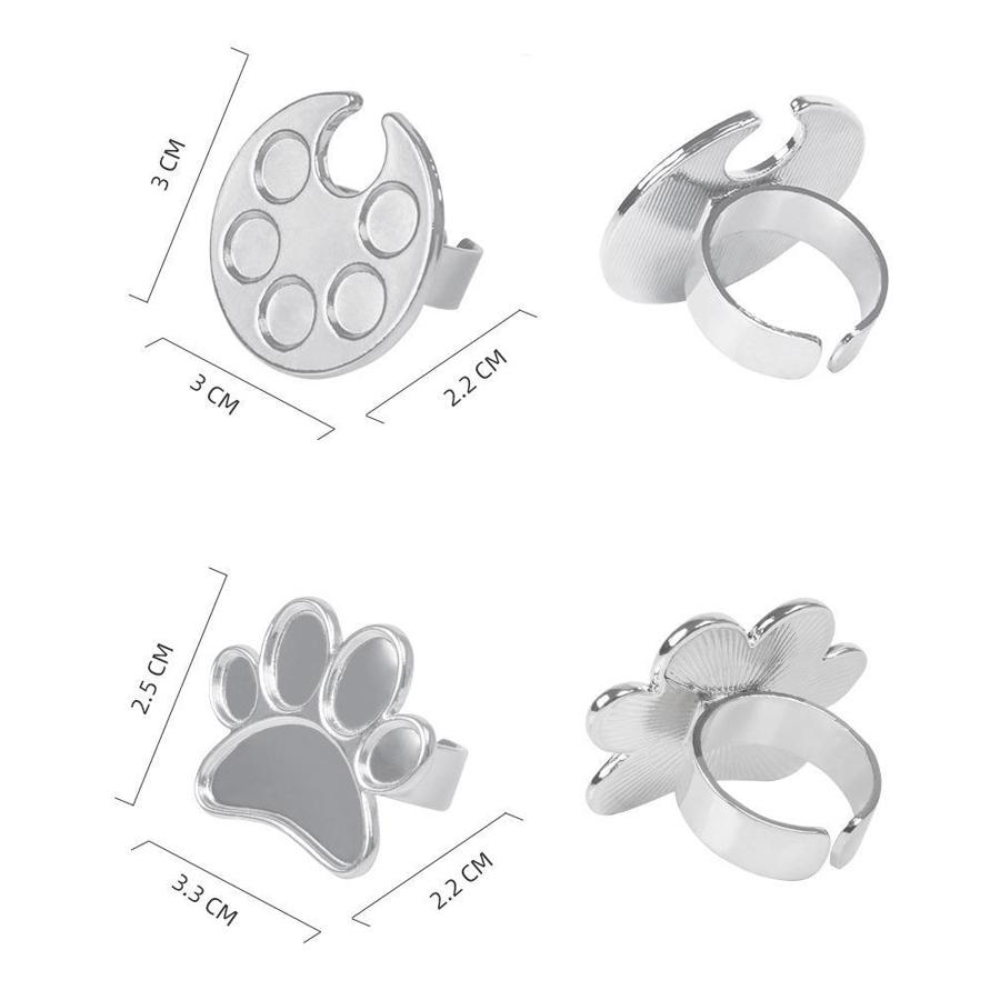 Mini Anello Miscelatore per Tavolozza Colori Nail Art, Simpatico Design a Impronta per Miscelare Pitture Acriliche e Smalti per Unghie