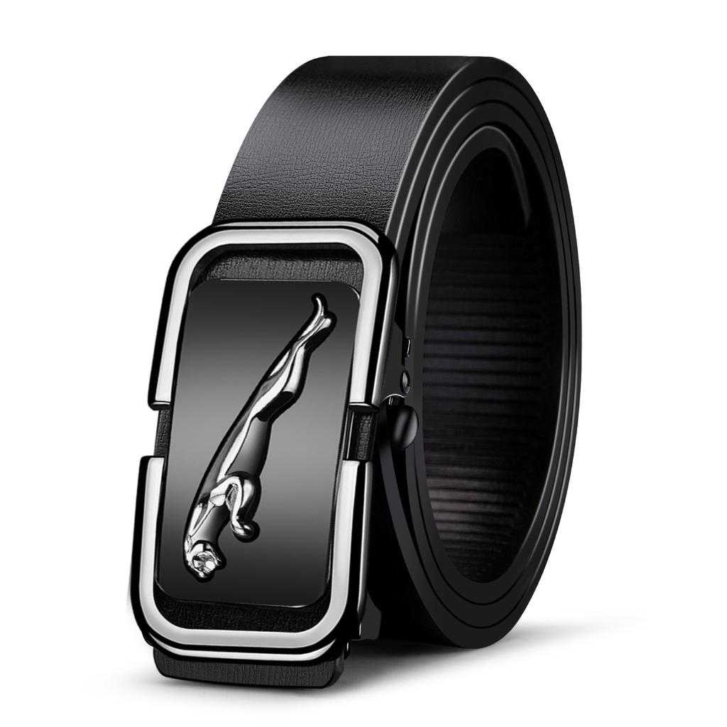 Leather Belt Genuine Leather Toothless Automatic Buckle Young Middle Aged High End Business Casual Versatile Belt Men