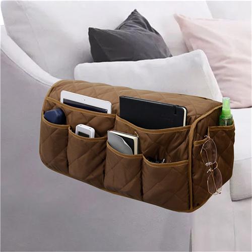 Sofa Armrest Organizer with 14 Pockets Bed Recliner Couch Arm Chair Bedside Caddy Storage for Cell Phone TV Remote Control