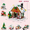 Non-Toxic Advent Calendar Christmas Building Blocks Set Christmas Toys Includes Santa Claus Train House Blocks Gift For Kid Children