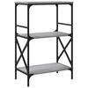 Bookshelf 3 Shelves Grey Sonoma 59 x 35 x 90.5 cm Engineered Wood