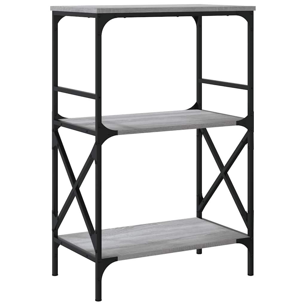 Bookshelf 3 Shelves Grey Sonoma 59 x 35 x 90.5 cm Engineered Wood