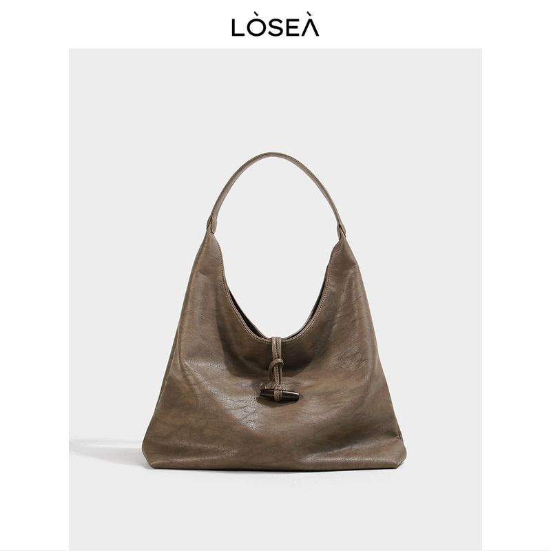 

Losea Original Shadow Bamboo New Chinese Style Normcore Large Capacity Totes Women s Bag 2025 New Arrival Underarm Bag Elephant Gray
