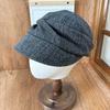 Retro pleated peaked cap women's autumn and winter niche design advanced sense equestrian hat showing face small pile newsboy hat