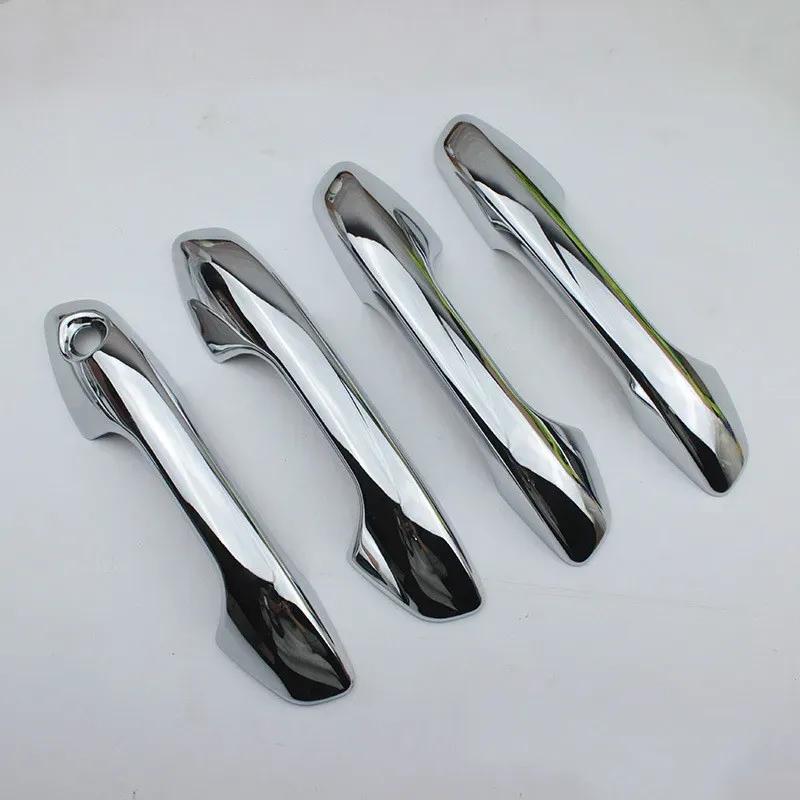 For Kia kx cross kxcross 2017 - Chrome Carbon Fiber Door Handle Cover Trim Sticker Overlays Styling Accessories