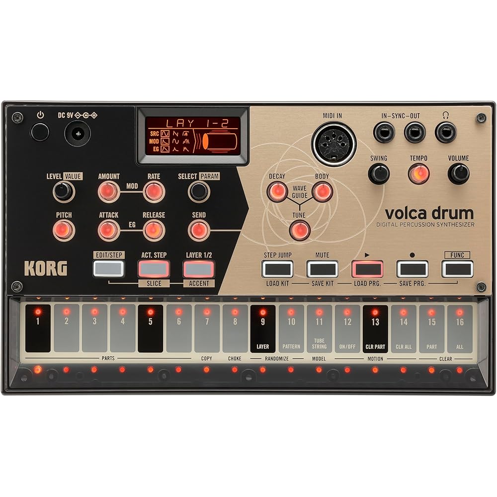 KORG (KORG) digital percussion synthesizer volca drum rhythm machine with built-in speakers, head...