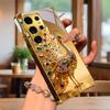 Jeweled Peacock Electroplated Golden Phone Case For Samsung Galaxy S25 S24 S26 S23 S22 S21 S20 Ultra Plus FE S26+ 5G Glass Cover