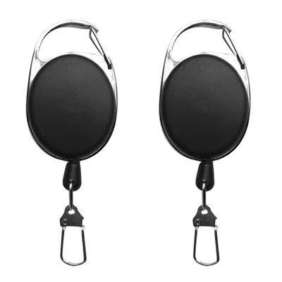 1-8Pcs Retractable Key Chain Badge Reel Holders With Carabiner Belt Clip Metal Heavy Duty Key Ring Outdoor Fishing Accessories