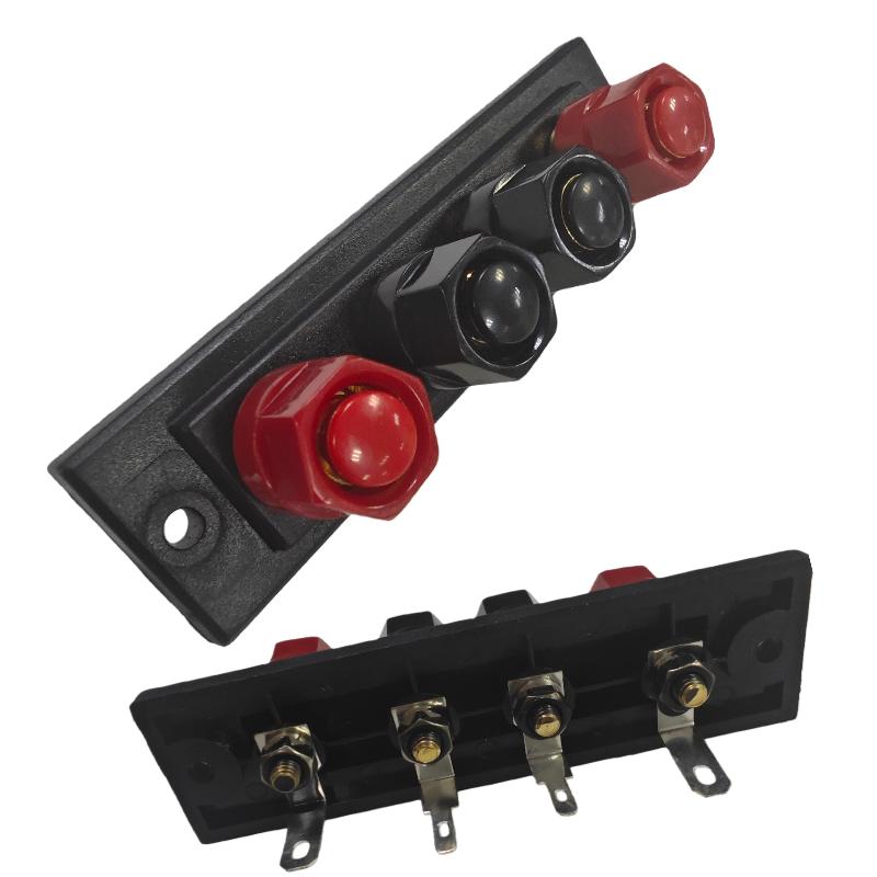 1Pcs Audio Accessories Speaker Amplifier Chassis Terminal Output Four-Position Terminal Soundbox Speaker Gold Wiring Board
