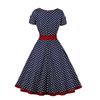 Dámské Vintage šaty Puntíky Rockabilly Koktejl Swing Šaty Jarní Letní Šaty Krátké Rukávy