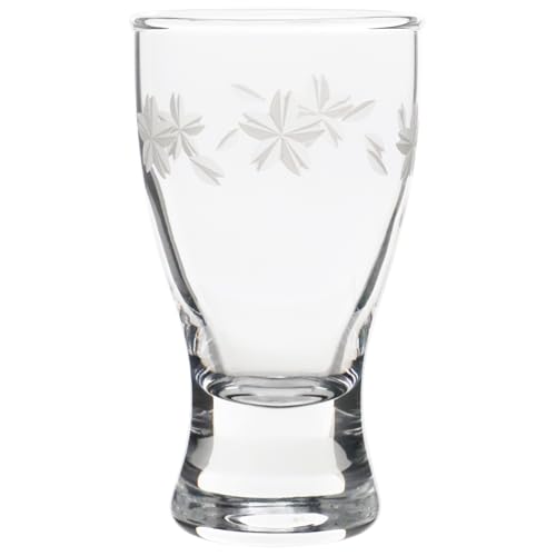 Toyo Sasaki Glass Sake Glasses, Sakura Pattern, 75ml Capacity, Set of 6, Made In Japan, Dishwasher Safe, 09453-J444