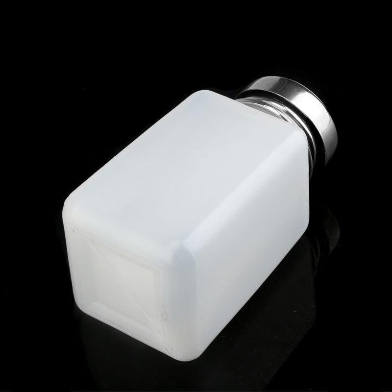 200ml Nail Art Press Bottle for Alcohol, Nail Polish Remover with Metal Cap and Iron Suction Head