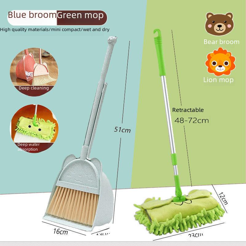 Kids' Mini Broom and Dustpan Set: Baby-Friendly Toy for Sweeping and Mopping