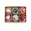 6 Pieces Felt Christmas Tree Ornament Embroidered Ball with