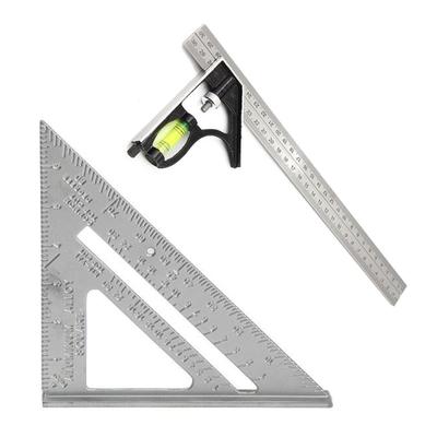 Rafter Square Combination Square Tool Carpenter Metal Rafter Layout Tool with Bubble Level for Woodworking Measurement