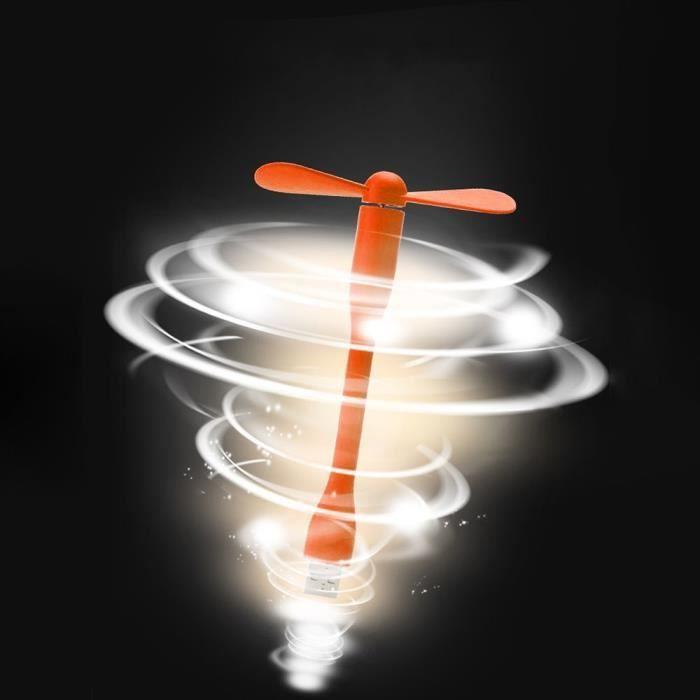 Ventilateur USB - Orange - Flexible - Silencieux - Pales en silicone - 8,5 cm de diamètre