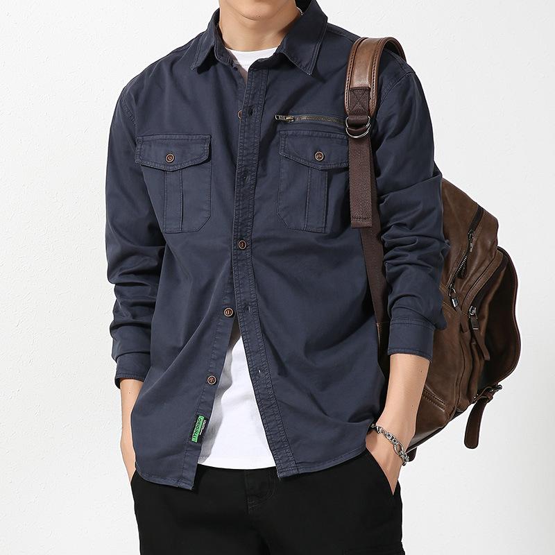 Shirt Men's Long Sleeved Casual Loose Jacket Men's Clothing