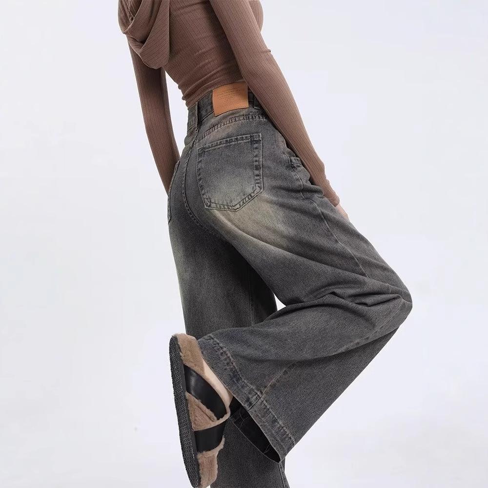 Vintage Wash High-Waist Wide-Leg Jeans for Women - Early Spring Collection