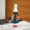 Handmade Princess Rabbit Wooden Carving Mini Statue Cute Cartoon Office Desk Decor Gift for Women