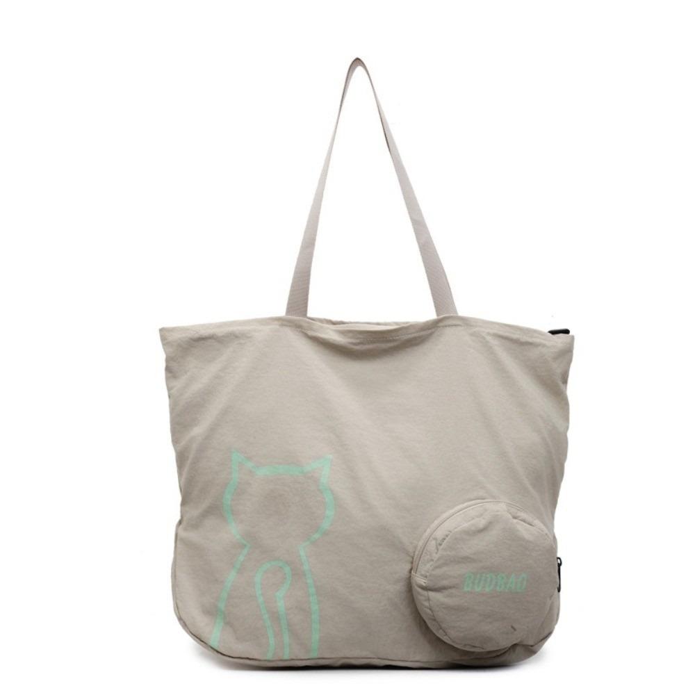 

Versatile Cat Shoulder Bag Large Capacity Commute Handbag Fashion Women s Tote Bag Handbag бежевый