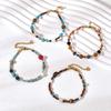 Bohemian Retro Colorful Natural Stone Beaded Bracelet with Stainless Steel, Colorfast Design