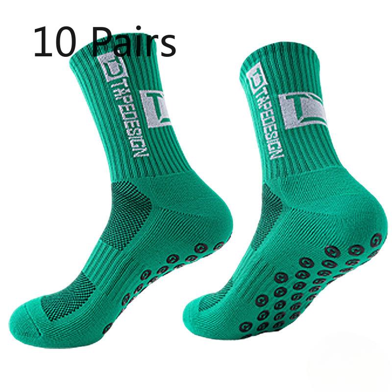 10 Pairs of Male Spring and Autumn Glue Non Skid Shock Towel Bottom Sports Basketball Football Socks