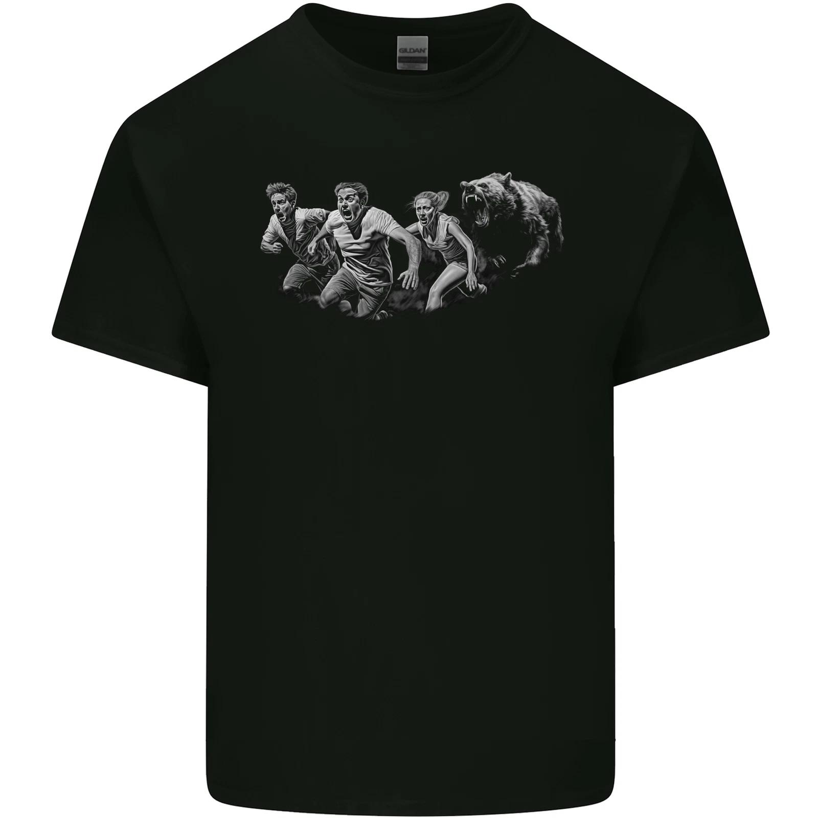 A Grizzly Bear Chasing Hiking Camping Travelling Kids T-Shirt Childrens L
