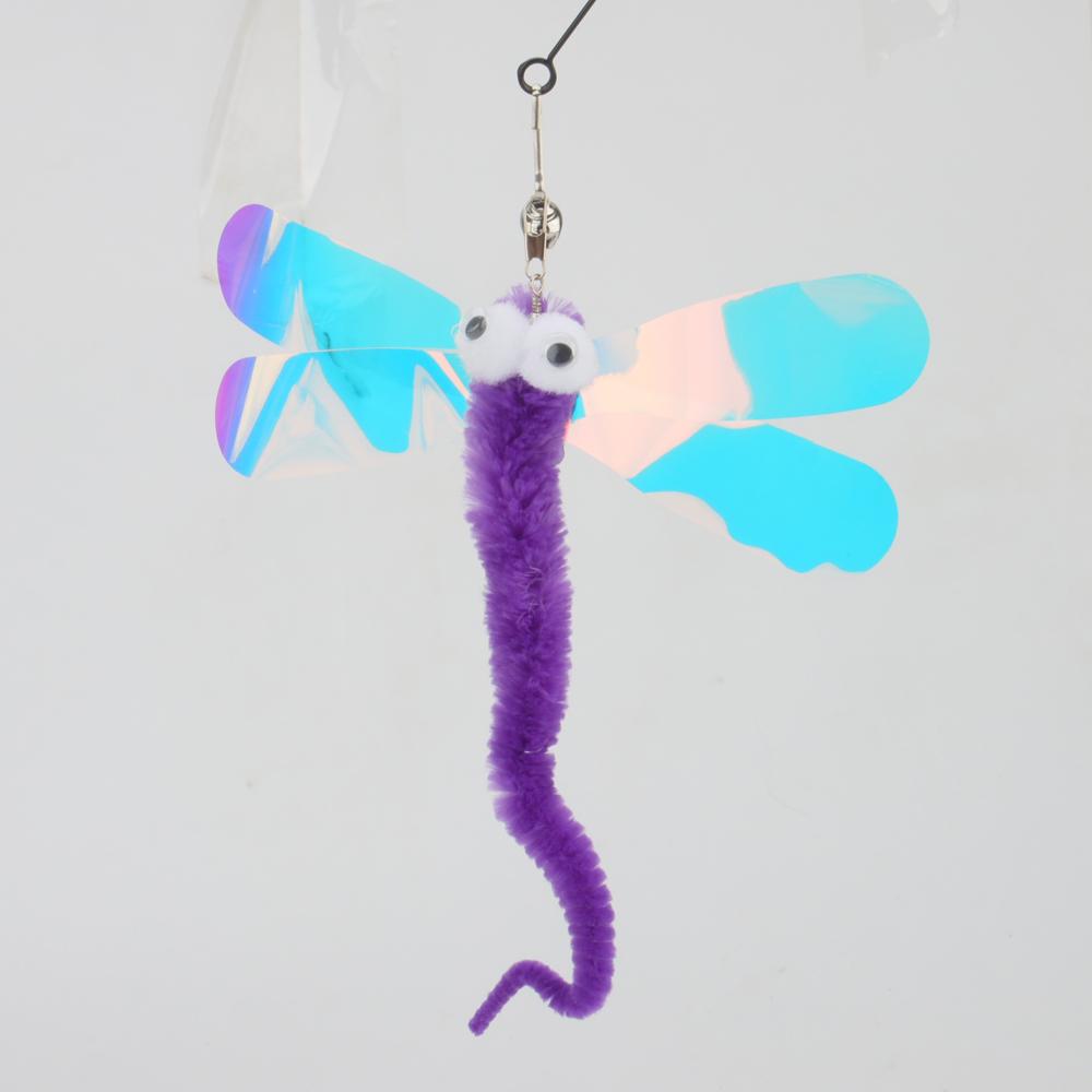 3pcs Plush Dragonfly Cat Toy Training Imitate Cat Interactive Ball Faux Tail Pet Toy