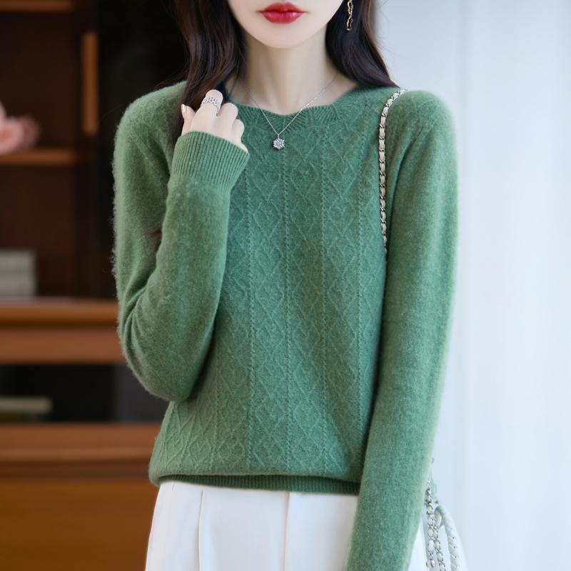 Dámský kašmírový svetr Kašmír Qinghe 30% kašmír 70% vlna podzimní a zimní pulovr hřejivý a módní