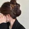 Volume Shark Clip Back Head Hairpin Retro Korean New High-end Hair Leopard Print Triangle Grab Clip Women's