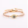 High Quality New Fashion Cute Design CZ Micro Pave Blue Eye Charm Small Gemstone Handmade Macrame Friendship Cord Bracelet Women