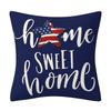 American Flag Star Pillow Case - Home Sweet Home Cotton Linen Cushion Cover Decorative Cushion For Sofa Bedroom