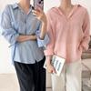 New ArrivalS Open Run Linen Shirt Sheer Thin Long Sleeve PaStel Boxy Men S Shirt