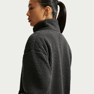 Unisex Nike ACG Fleece Tops Men's Black Stand Collar Moderate
