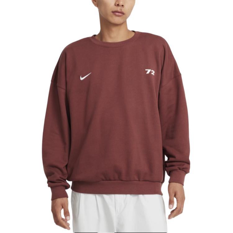Nike Oversized Brand Logo Crewneck Comfortable Fashion Sweatshirt Men sweatshirt Brown White HQ2962-231