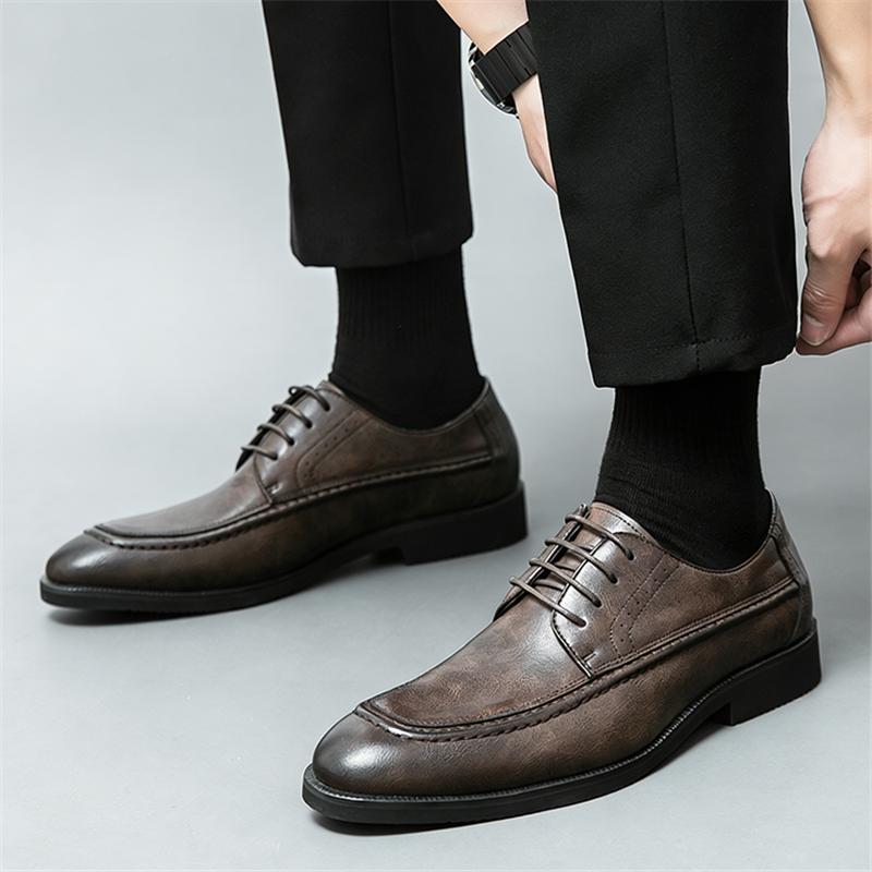 Designer New Men's Black Brown Formal Lace Up Oxfords Shoes Male Brand Fashion Wedding Dress Prom Homecoming Zapatos Hombre