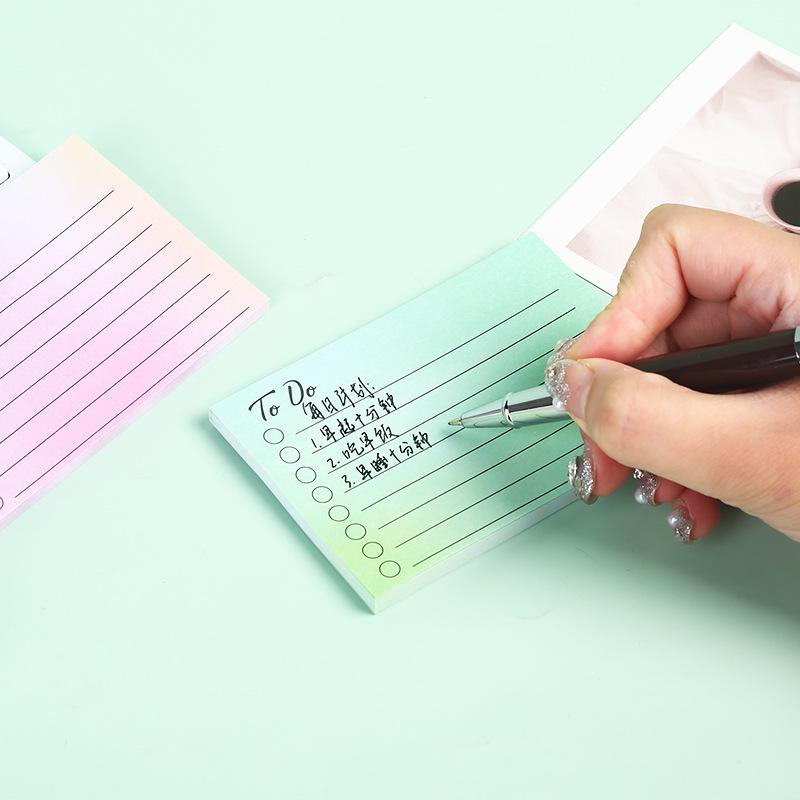 Gradient Color Tearable Sticky Notes - Minimalist Daily Planner for Students