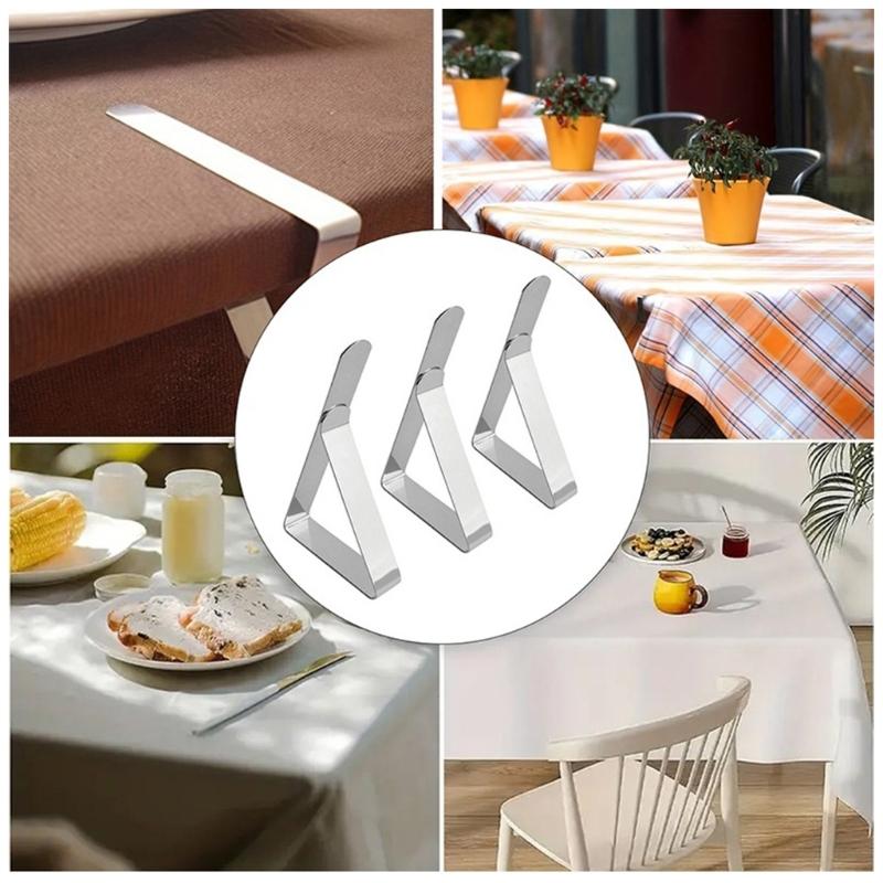 24lots Triangular Metal Tablecloth Clamps Quickly Release Table Fabric Clamps For Smooth Table Presentation