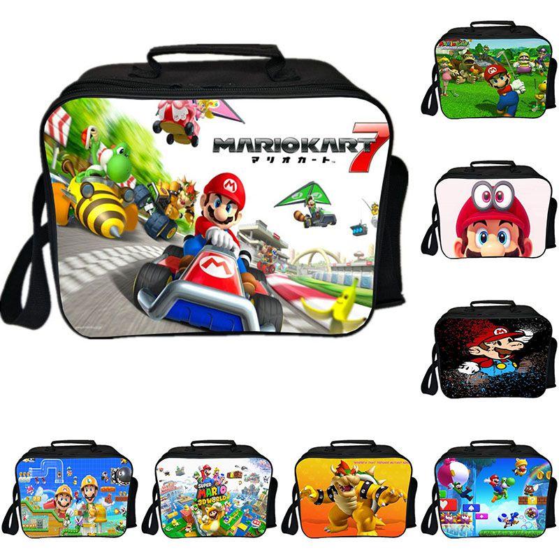 Mario Insulated Lunch Bag With Adjustable Shoulder Strap And Large Capacity Design