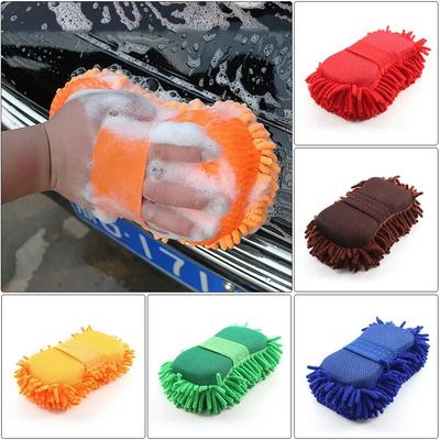 Random Color Car Wash Glove Car Hand Soft Towel Microfiber Chenille Car Cleaning Sponge Block Car Washing Supplies Wash Tools