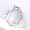 S925 Sterling Silver Romantic Simulated Diamond Open Band Ring for Women - Elegant Gift for Girlfriend.