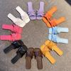 Large Size Women's Shoes Flat Heel Summer New Cool Slippers Flat Bottom One-word Shoes Women