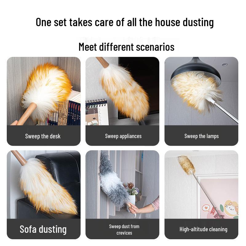 Electrostatic Wool Duster for Household Cleaning – Large Gap and Dust Removal Brush.