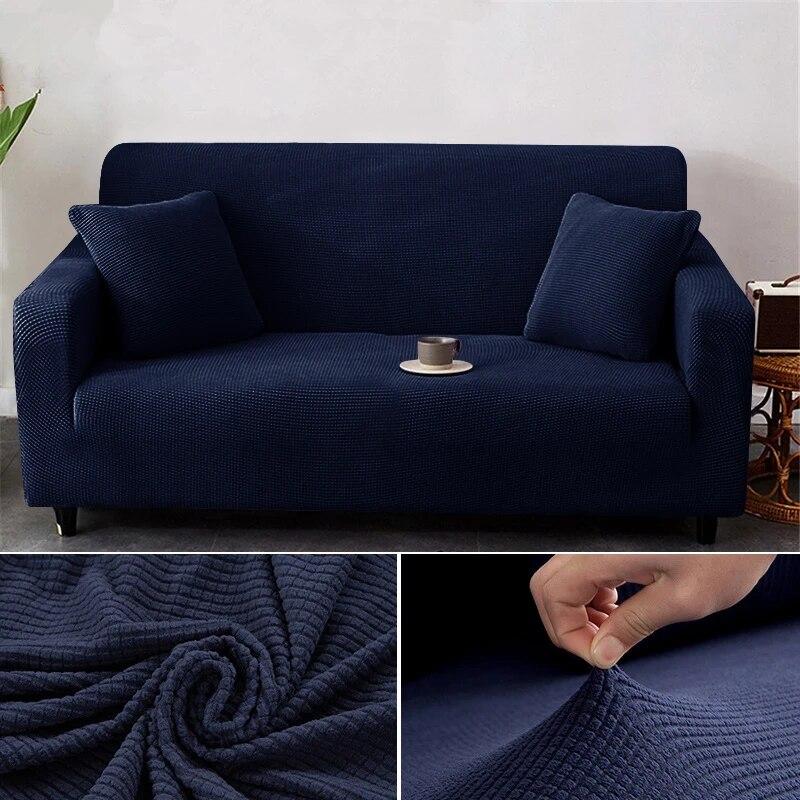 1/2/3/4 Seater Thicken Elastic Jacquard Sofa Cover Slipcover Stretch Polar Fleece L Shape Corner Sofa Covers for Living Room