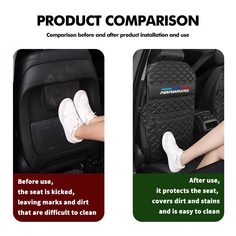 DKXA1 Leather Car Anti-kick Pad Backseat Anti Scratch Protector Pad For BMW 1 3 4 5 6 7 Series M X1 X3 Performance Alpina G20 F20