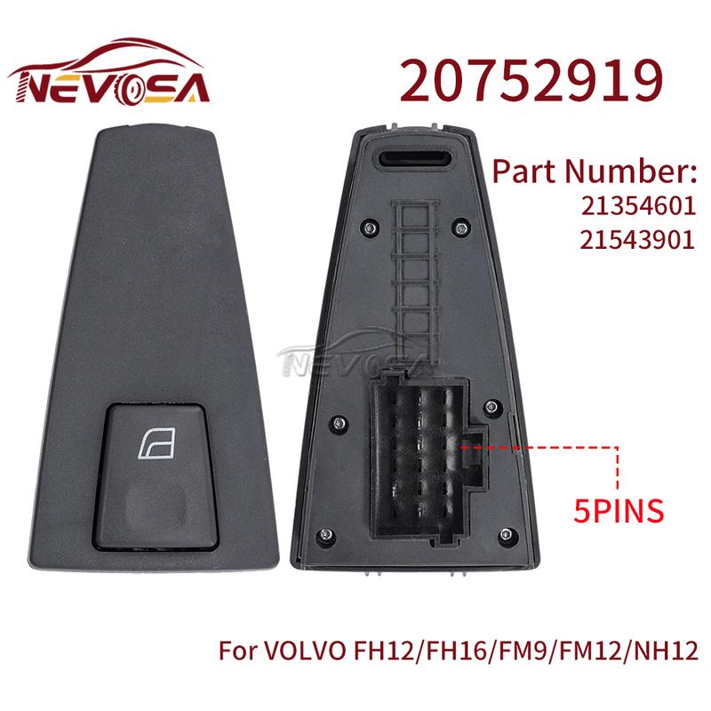 NEVOSA For Volvo Truck FH12 FM VNL FM12 FM9 VN VNL VNM Power Window Switch Lifter Master Switch Control 20752918 20752919 24V