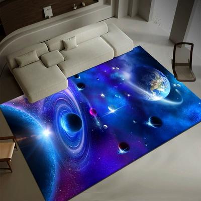 Planet Sonnensystem Muster Teppich Wohnzimmer Teppich Schlafzimmer Esszimmer Rutschfeste Matte Heimdekoration