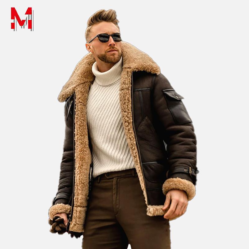 Мужская кашемировая кожаная куртка с подкладкой — фото 3